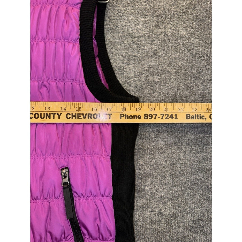 Calvin Klein Performance Women's Large Pink Black Puffer Vest Full Zip - Picture 7 of 8